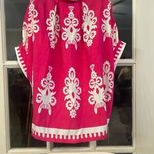 Umgee Pink & White Boho Tunic Top